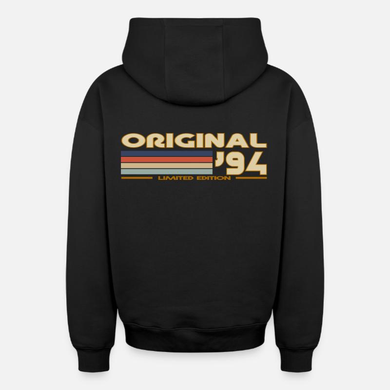 1994 - Sweat à capuche unisexe zippé oversize épais SPREAD - noir