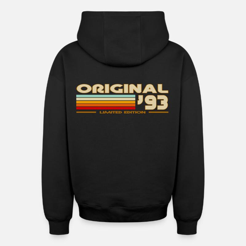 1993 - Sweat à capuche unisexe zippé oversize épais SPREAD - noir