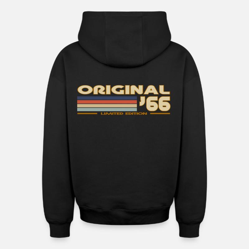 1966 - Sweat à capuche unisexe zippé oversize épais SPREAD - noir