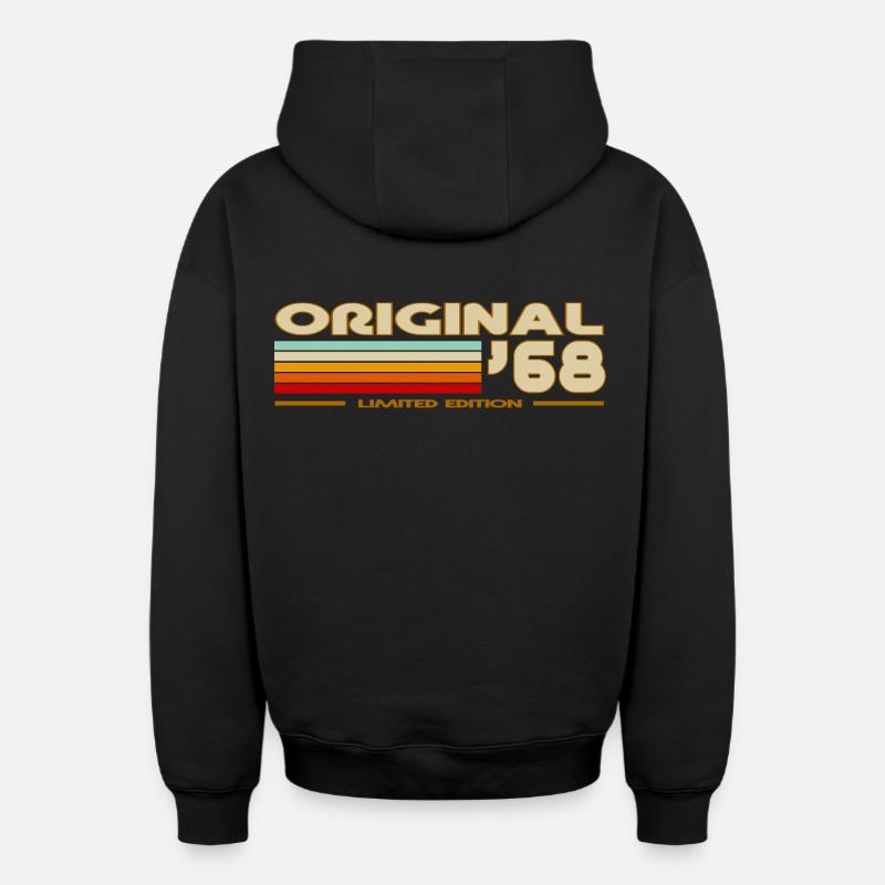 1968 - Sweat à capuche unisexe zippé oversize épais SPREAD - noir