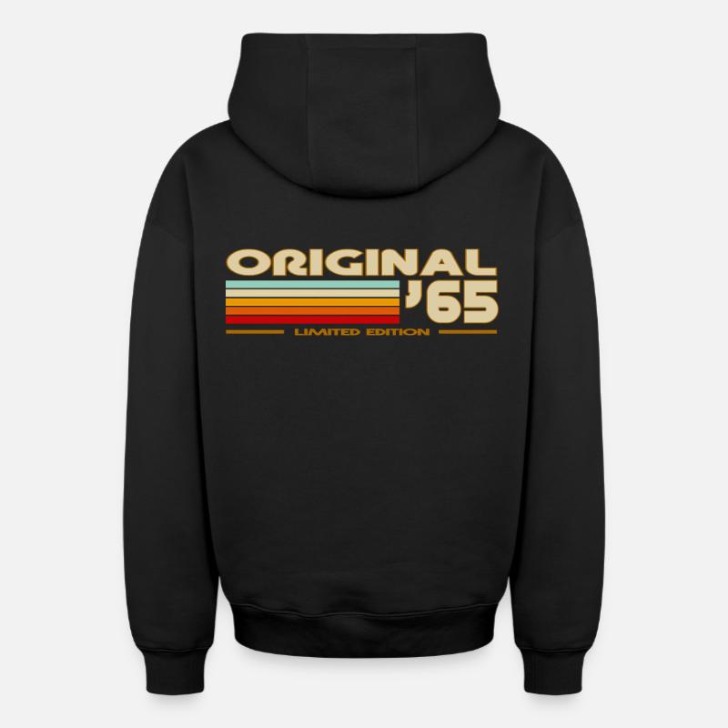 1965 - Sweat à capuche unisexe zippé oversize épais SPREAD - noir