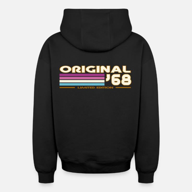 1968 - Sweat à capuche unisexe zippé oversize épais SPREAD - noir
