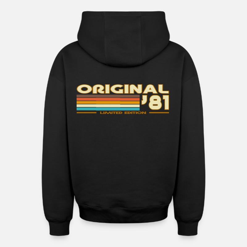 1981 - Sweat à capuche unisexe zippé oversize épais SPREAD - noir