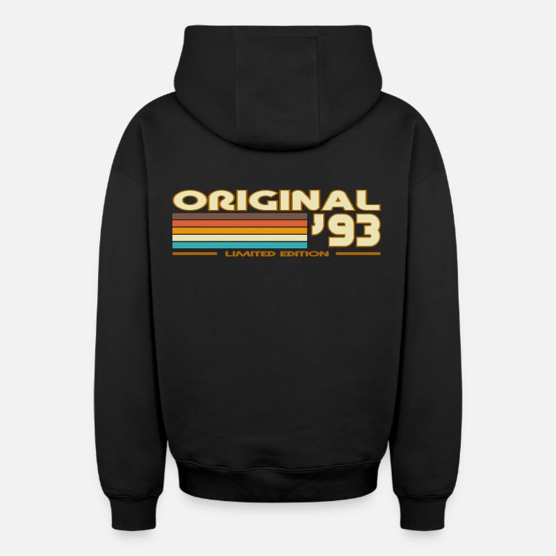 1993 - Sweat à capuche unisexe zippé oversize épais SPREAD - noir