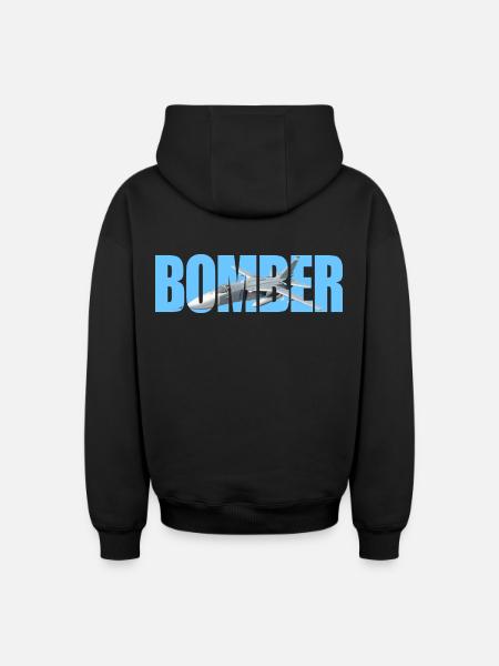 Bomber Su-24 - Oversized Heavyweight Unisex Zip Hoodie - black