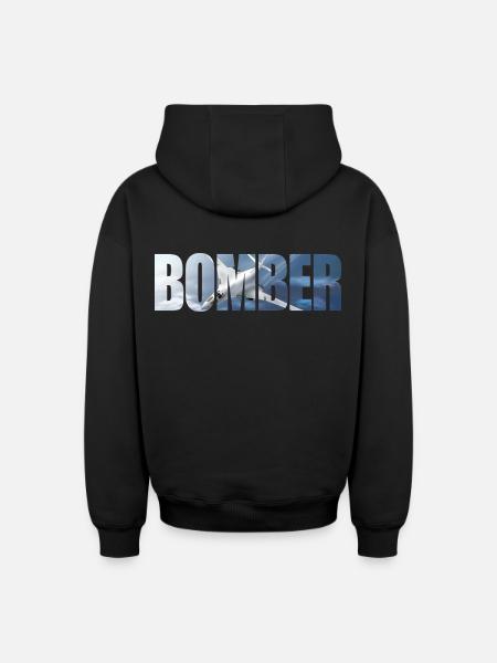 Bomber Tu-160 - Oversized Heavyweight Unisex Zip Hoodie - black