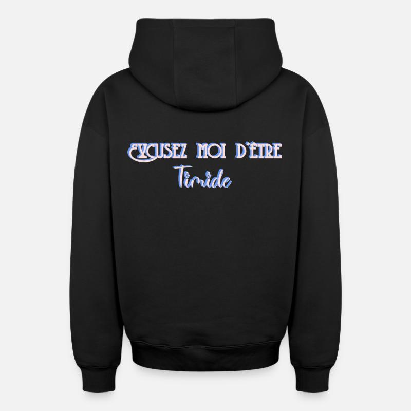 Pour les timides - Sweat à capuche unisexe zippé oversize épais SPREAD - noir