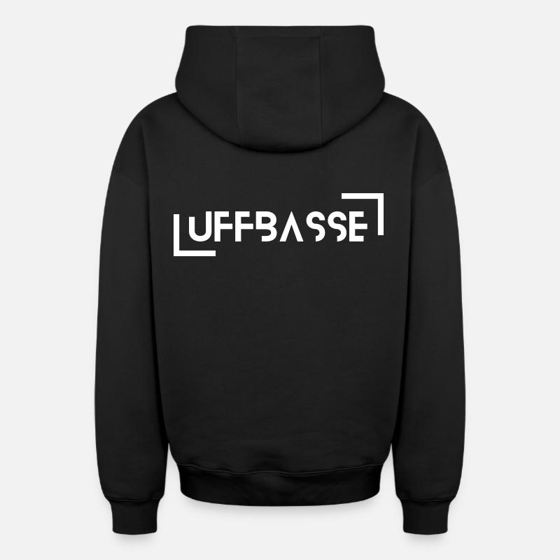 Barawer - Sweat à capuche unisexe zippé oversize épais SPREAD - noir