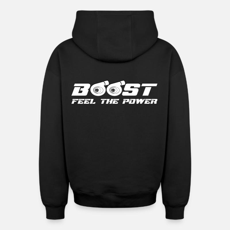 Boost Turbo - Sweat à capuche unisexe zippé oversize épais SPREAD - noir