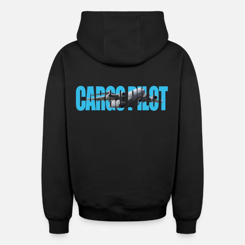 Pilote cargo C-17 - Sweat à capuche unisexe zippé oversize épais SPREAD - noir