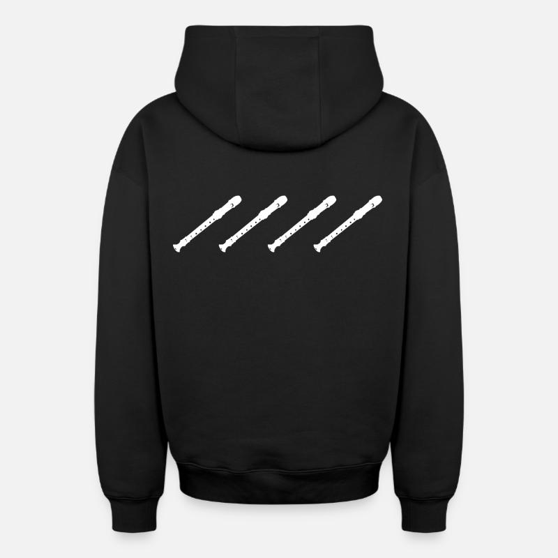 Flûtes rétro - Sweat à capuche unisexe zippé oversize épais SPREAD - noir