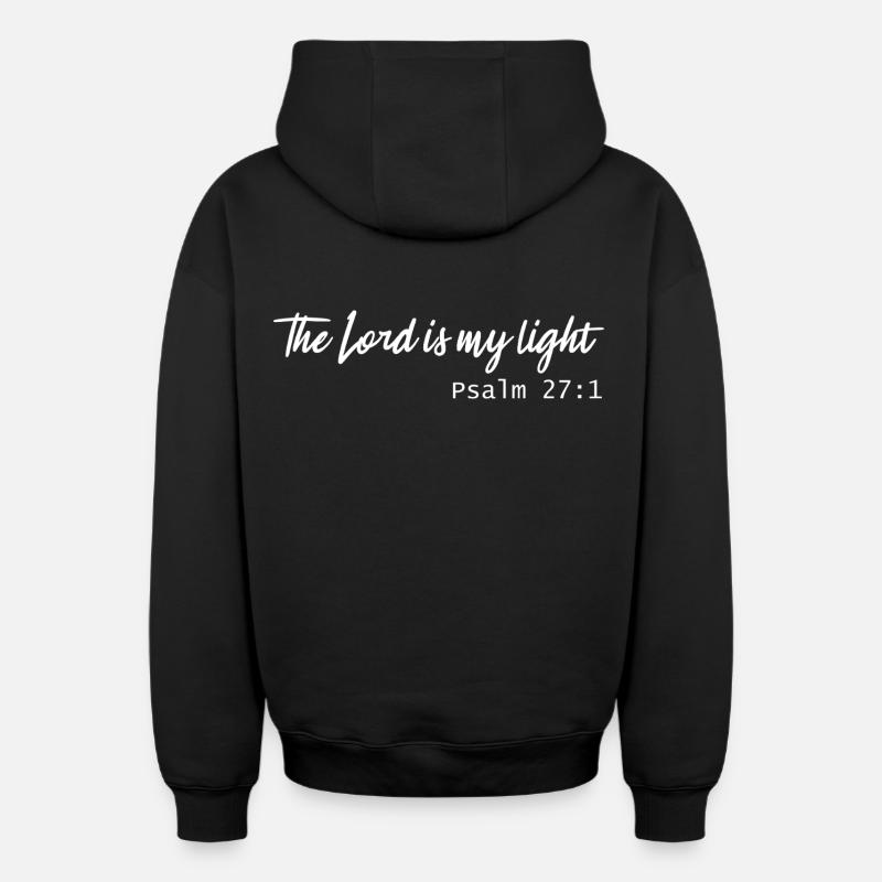 Le Seigneur est ma lumière - Sweat à capuche unisexe zippé oversize épais SPREAD - noir