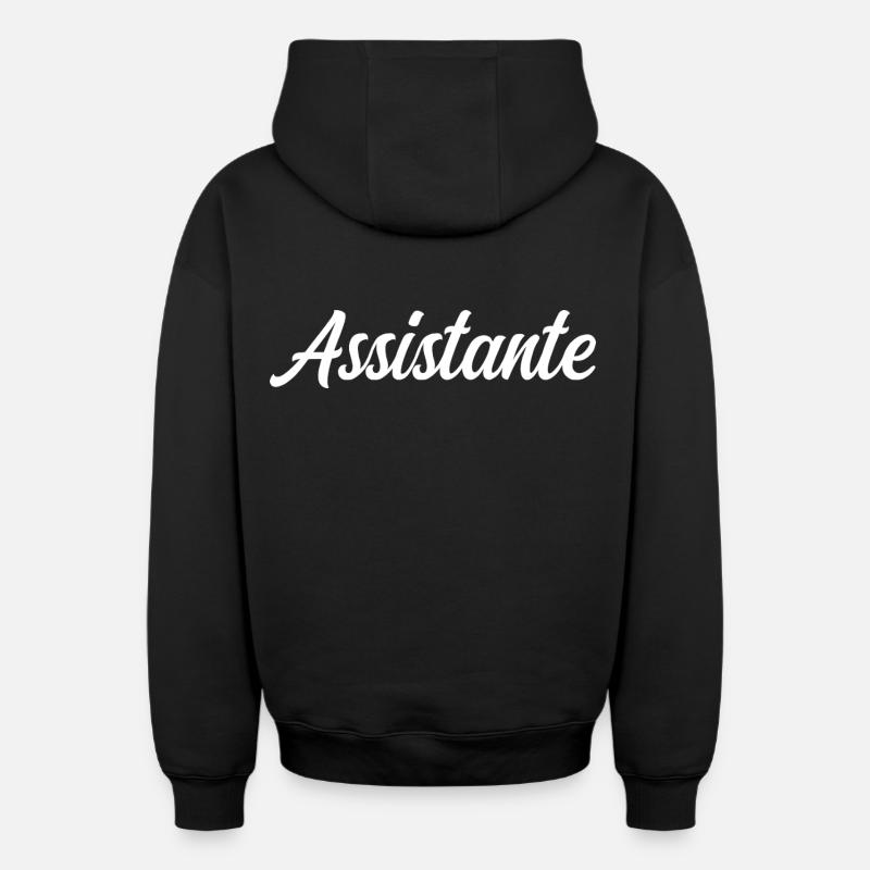 Assistante - Sweat à capuche unisexe zippé oversize épais SPREAD - noir