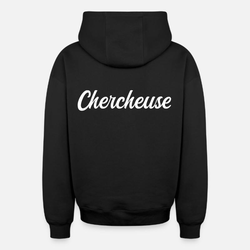 Chercheuse  - Sweat à capuche unisexe zippé oversize épais SPREAD - noir