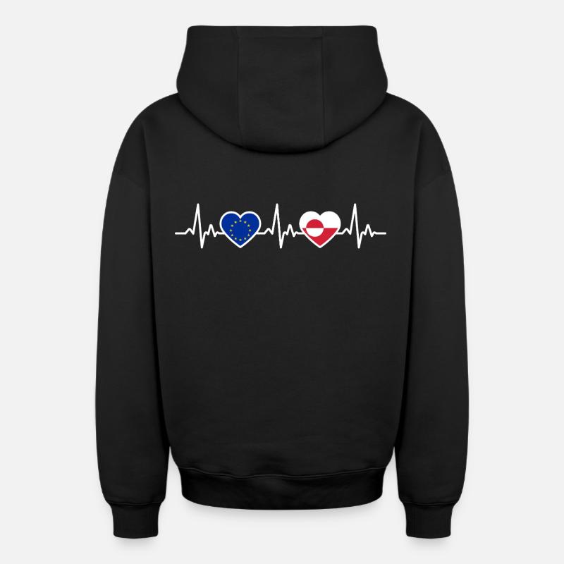 Groenland - Sweat à capuche unisexe zippé oversize épais SPREAD - noir