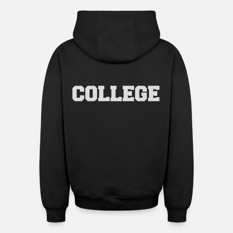 College - Sweat à capuche unisexe zippé oversize épais SPREAD - noir