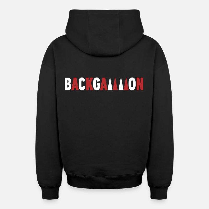 backgammon - Sweat à capuche unisexe zippé oversize épais SPREAD - noir