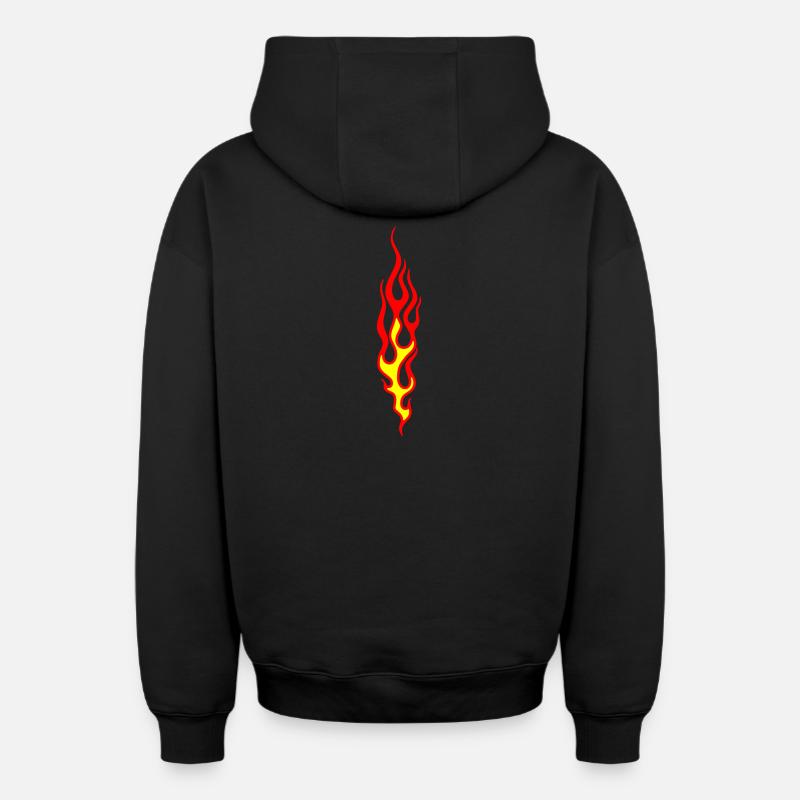flammen - Sweat à capuche unisexe zippé oversize épais SPREAD - noir