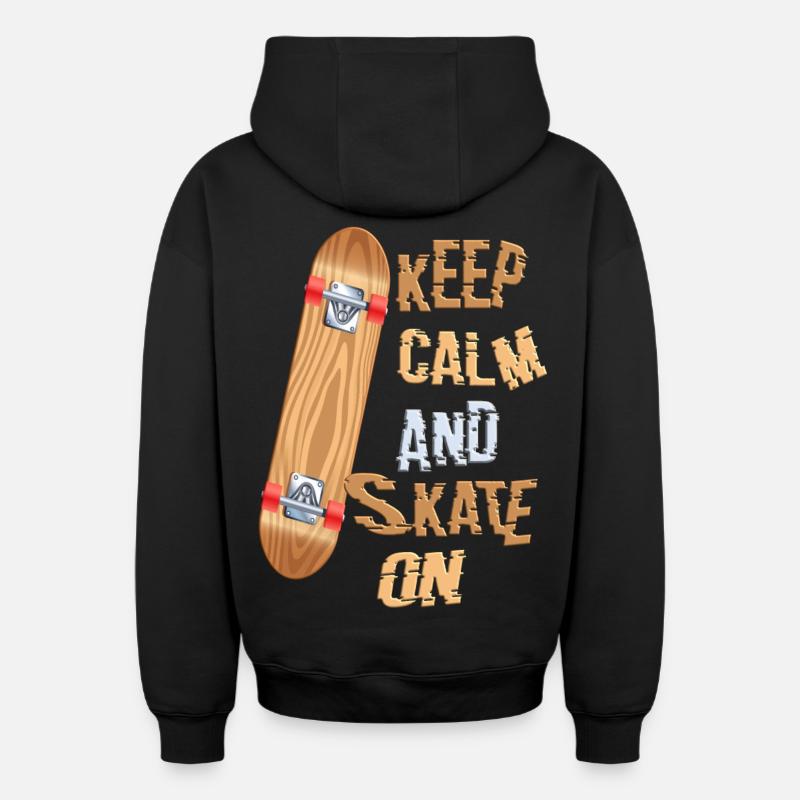Patineurs - Sweat à capuche unisexe zippé oversize épais SPREAD - noir