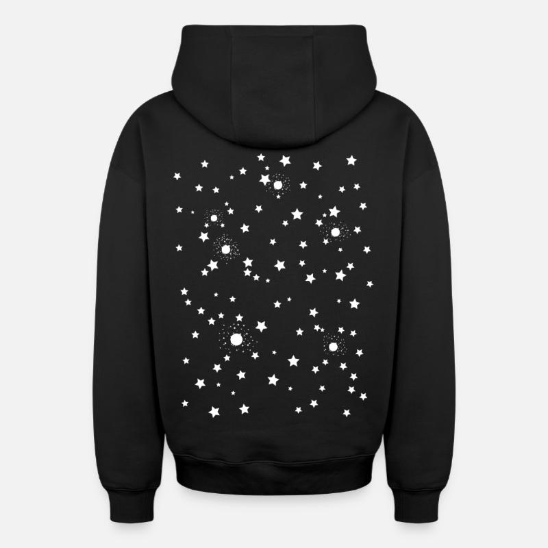 Étoiles spatiales du ciel étoilé - Sweat à capuche unisexe zippé oversize épais SPREAD - noir
