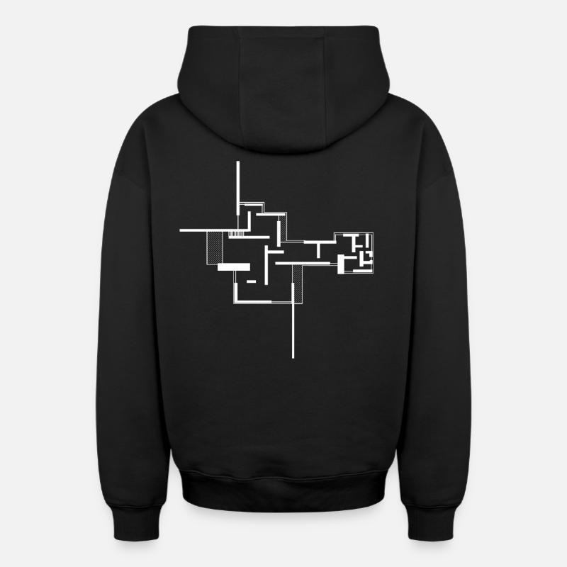 architecture - Sweat à capuche unisexe zippé oversize épais SPREAD - noir