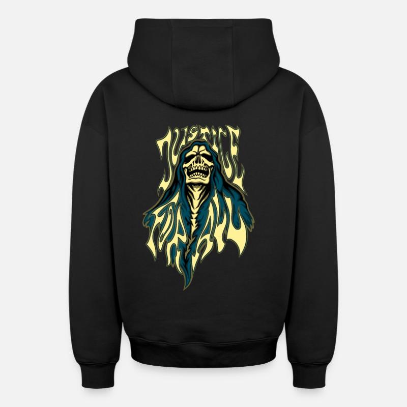 Justice pour tous - Sweat à capuche unisexe zippé oversize épais SPREAD - noir