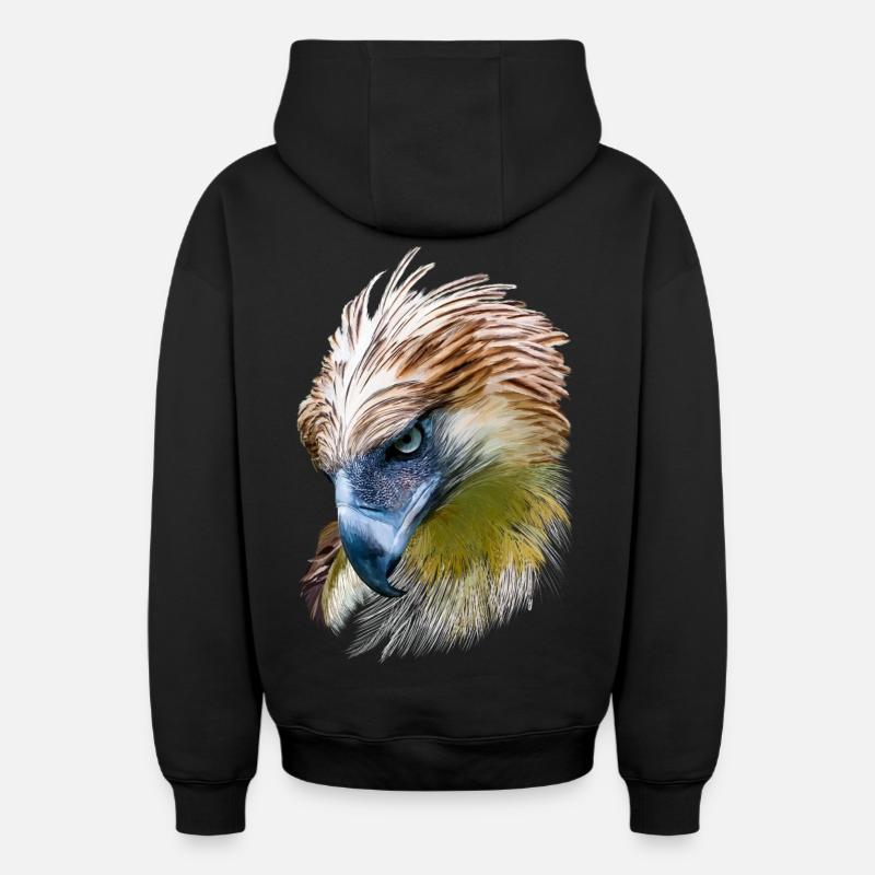 Aigle - Sweat à capuche unisexe zippé oversize épais SPREAD - noir