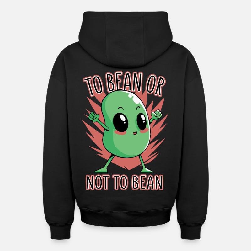 Bohne oder nicht Bohne - Oversized Heavyweight Unisex Zip Hoodie - Schwarz