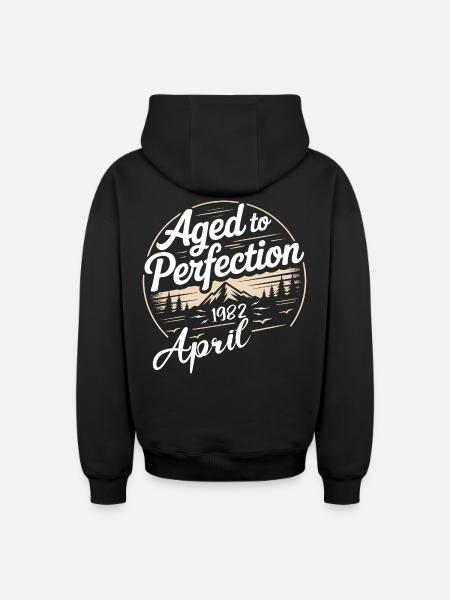 Avril 1982 anniversaire avril 1982 - Sweat à capuche unisexe zippé oversize épais SPREAD - noir