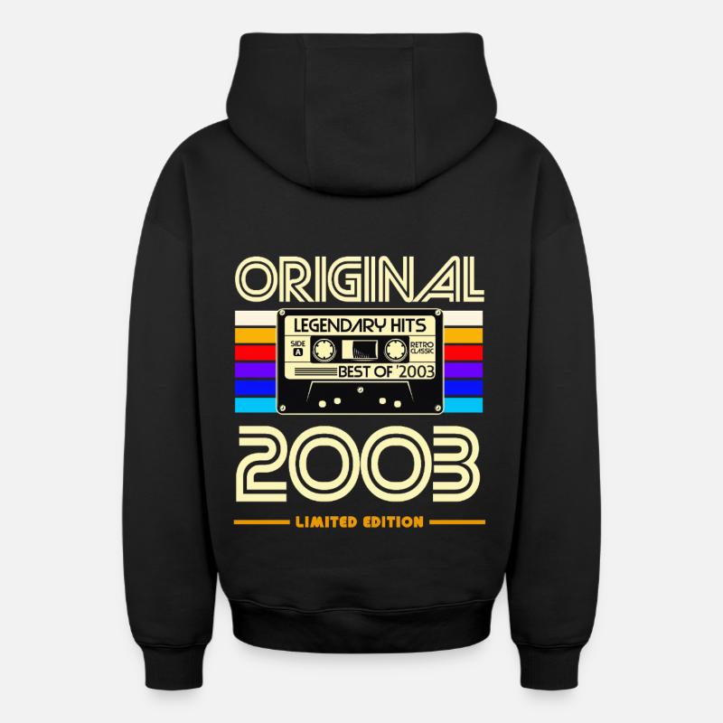 Original 2003 Cassette Édition Limitée - Sweat à capuche unisexe zippé oversize épais SPREAD - noir