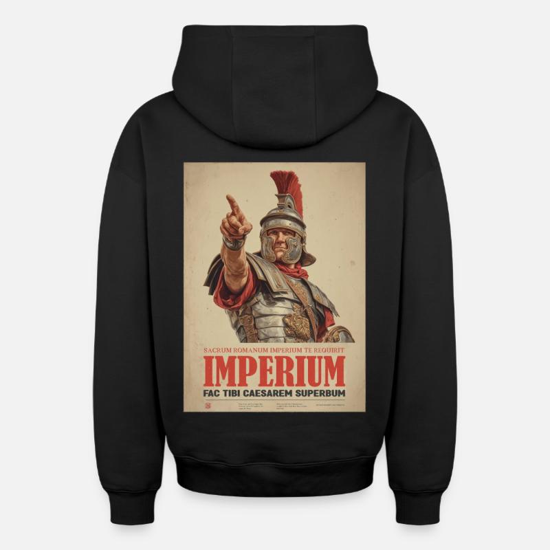 Empire romain - Sweat à capuche unisexe zippé oversize épais SPREAD - noir