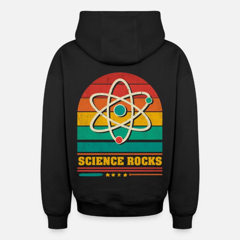 La science dans l’atome arc-en-ciel - Sweat à capuche unisexe zippé oversize épais SPREAD - noir