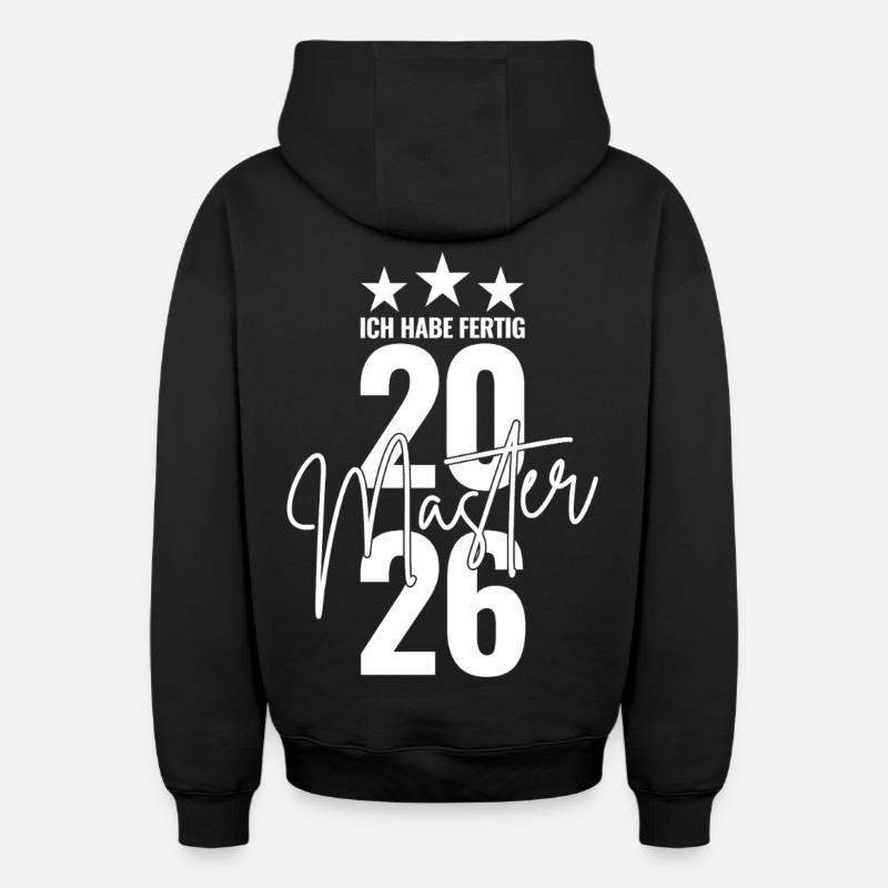 Maîtrise 2026 J’ai terminé - Sweat à capuche unisexe zippé oversize épais SPREAD - noir