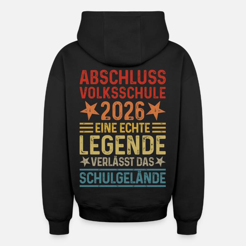 Abschuss 2026 Volksschule  - Oversized Heavyweight Unisex Zip Hoodie - Schwarz