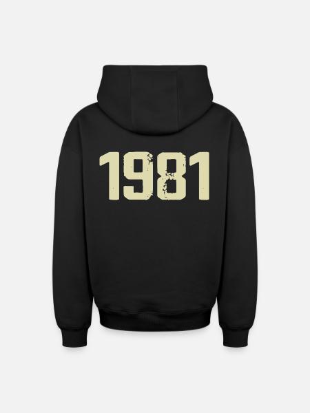 Jubilé 1981 - Sweat à capuche unisexe zippé oversize épais SPREAD - noir