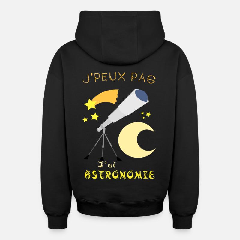 j'peux pas j'ai astronomie - Sweat à capuche unisexe zippé oversize épais SPREAD - noir