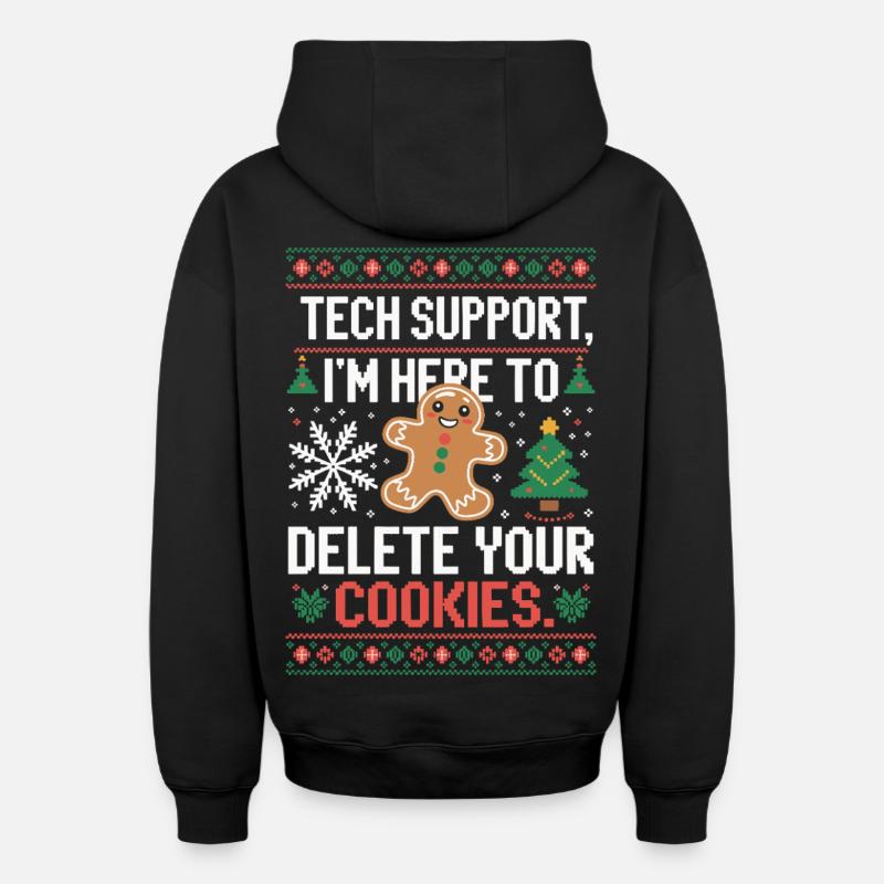 Tech Support Cookie Spruch - Oversized Heavyweight Unisex Zip Hoodie - Schwarz