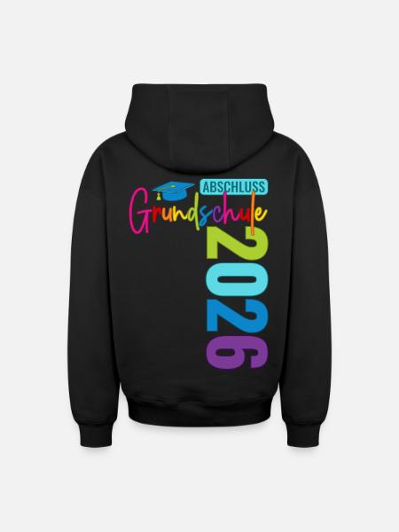 Grundschule Abschluss 2026 - Oversized Heavyweight Unisex Zip Hoodie - Schwarz