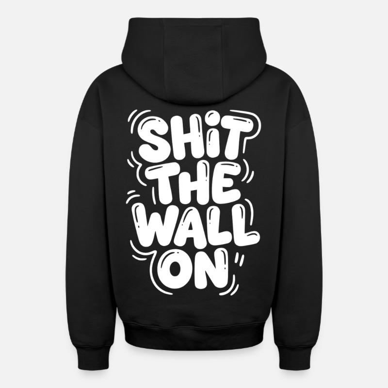 Arrête le mur - Sweat à capuche unisexe zippé oversize épais SPREAD - noir