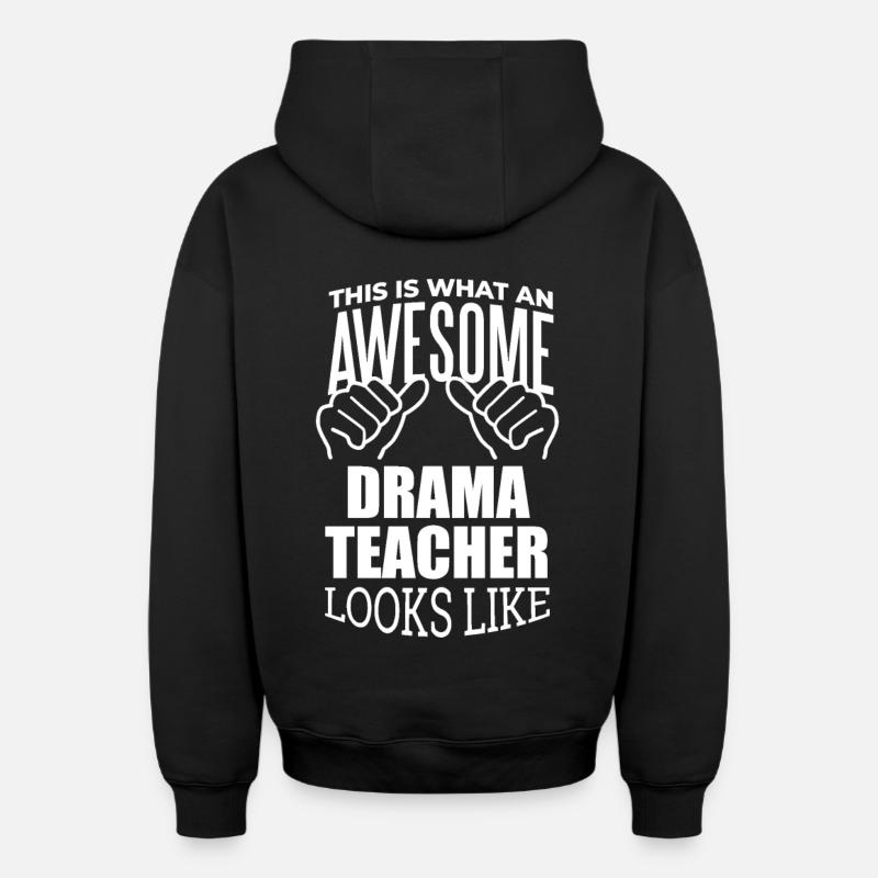 drame - Sweat à capuche unisexe zippé oversize épais SPREAD - noir