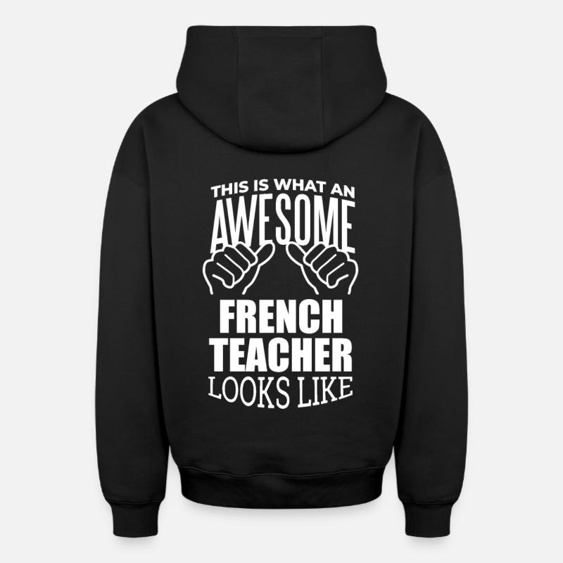 Français - Sweat à capuche unisexe zippé oversize épais SPREAD - noir