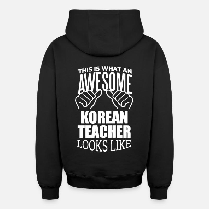 Coréen - Sweat à capuche unisexe zippé oversize épais SPREAD - noir