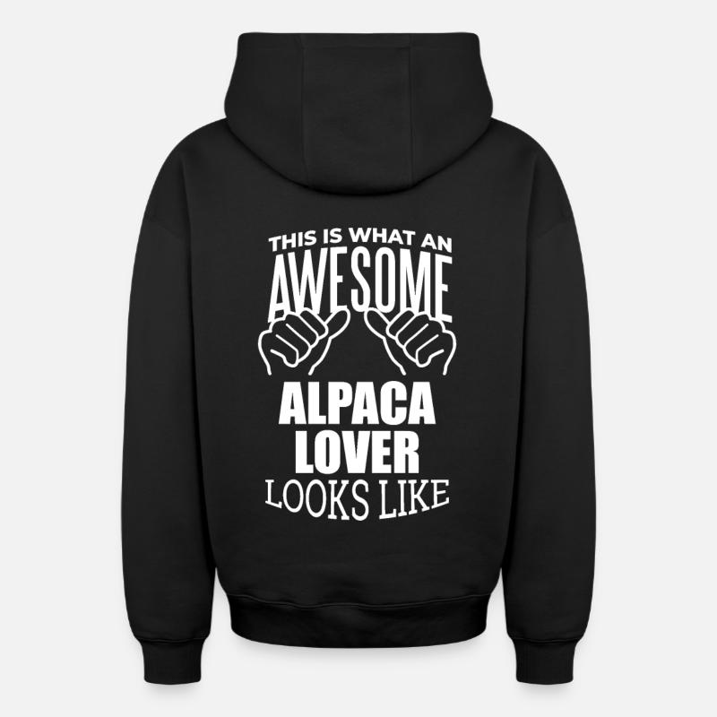 alpaga - Sweat à capuche unisexe zippé oversize épais SPREAD - noir
