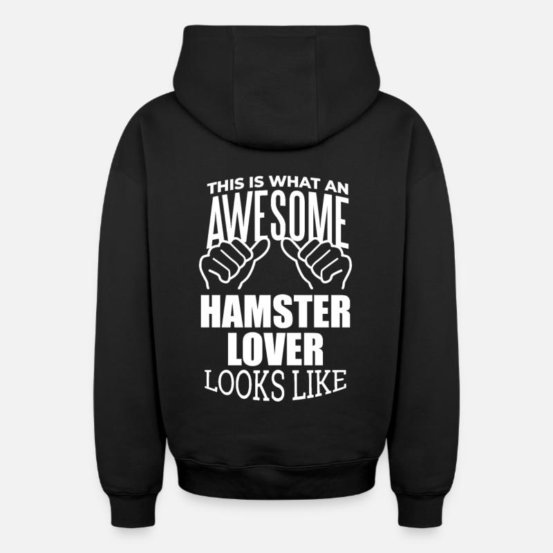 hamster - Sweat à capuche unisexe zippé oversize épais SPREAD - noir