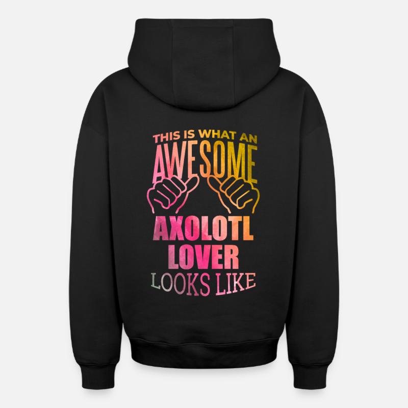 axolotl - Sweat à capuche unisexe zippé oversize épais SPREAD - noir