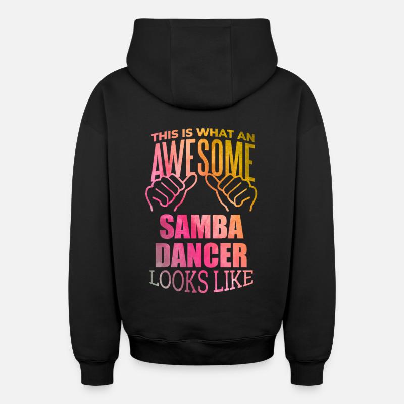 Samba - Oversized Heavyweight Unisex Zip Hoodie - Schwarz