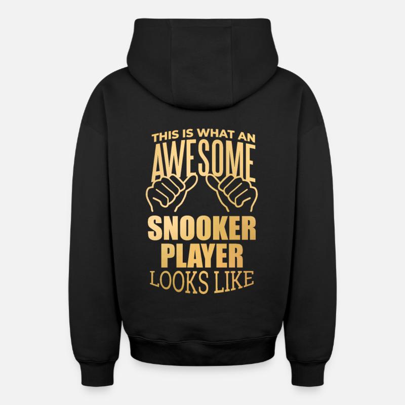 snooker - Sweat à capuche unisexe zippé oversize épais SPREAD - noir