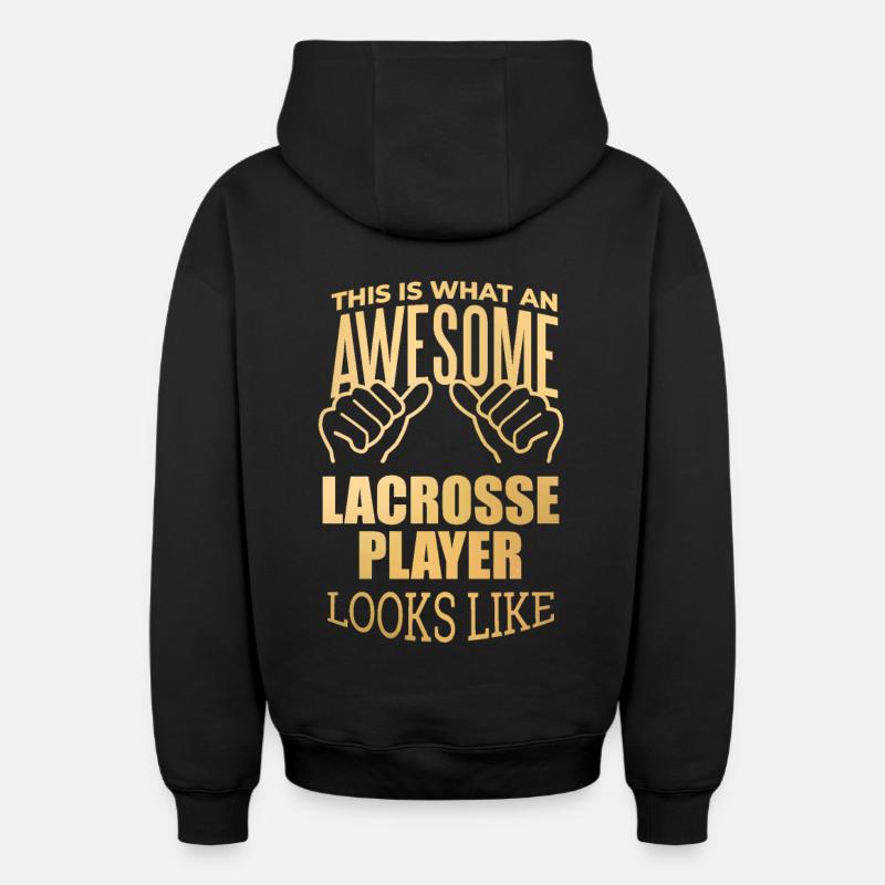 Crosse Crosse Crosse - Sweat à capuche unisexe zippé oversize épais SPREAD - noir