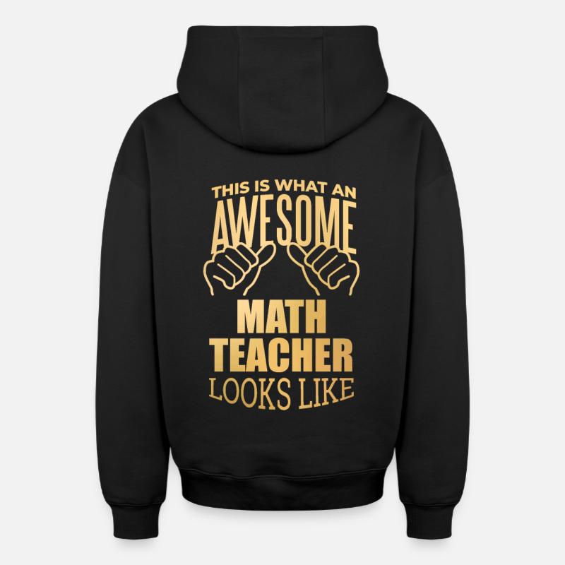 Mathématiques - Sweat à capuche unisexe zippé oversize épais SPREAD - noir