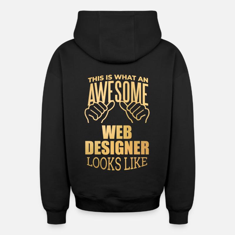 Webdesigner - Oversized Heavyweight Unisex Zip Hoodie - Schwarz